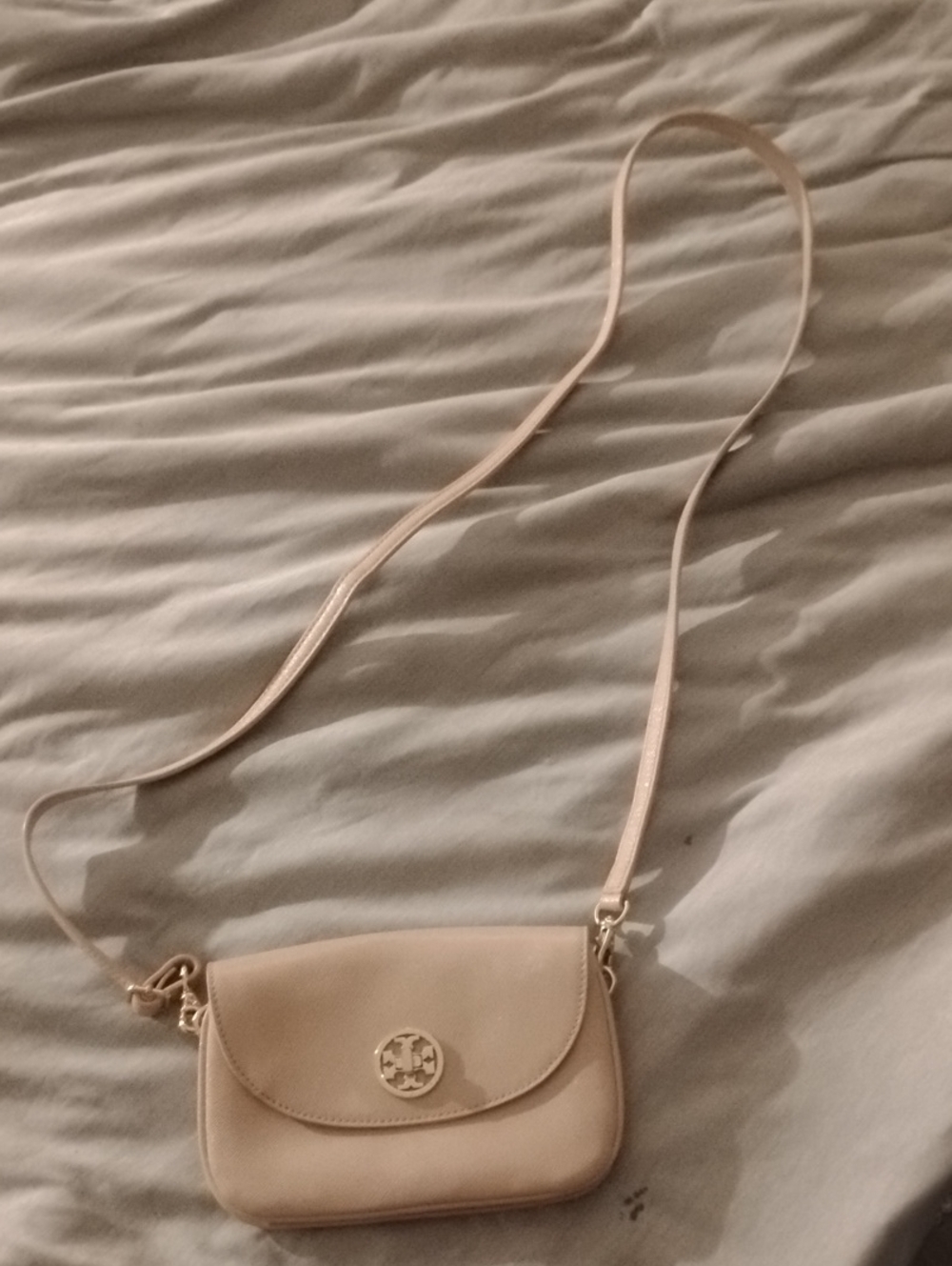 Tory Burch Small Crossbody Bag in Light Beige